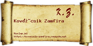 Kovácsik Zamfira névjegykártya